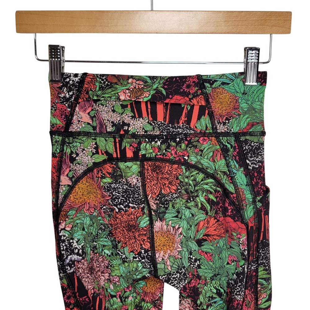 Lululemon Time to Sweat Crop Leggings 2 Floral Zen Garden Cottagecore Summer - Picture 9 of 9